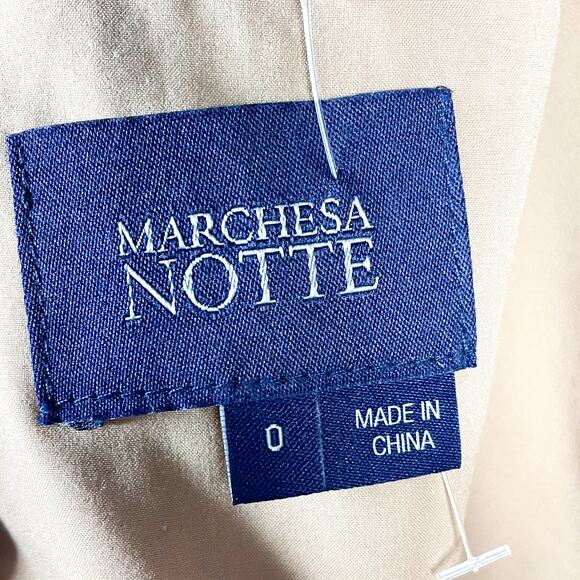 Marchesa Black Pink Floral Column Dress Embroidered Back Zip Sleeveless Sz 0 - Picture 12 of 12